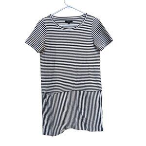 MADEWELL Navy White Striped Dockside Shift T Shirt Dress Women's XS